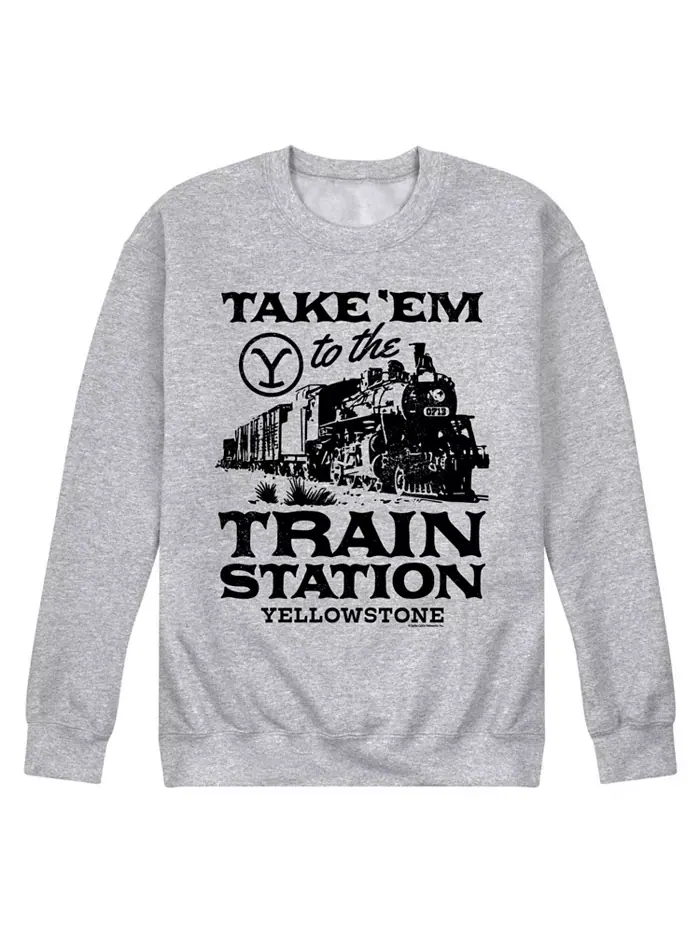 Мужская флисовая толстовка Yellowstone Train Station AIRWAVES — изображение 1 из 2, серый