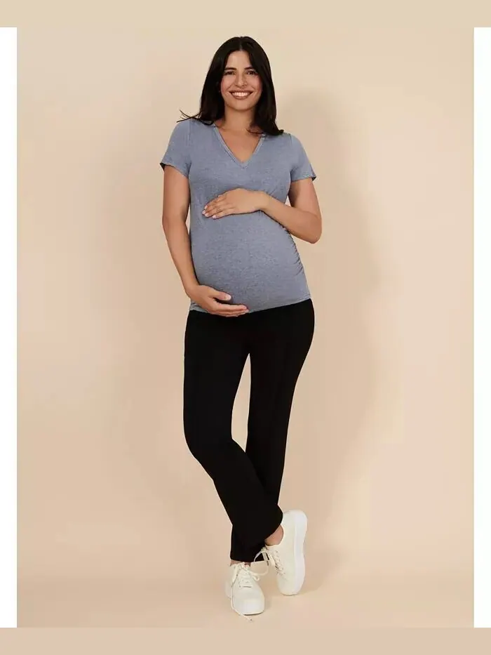 Женские облегающие брюки Mia Secret Fit Over the Belly Slim Straight Leg Pant - Материнство и — изображение 2 из 5, черный