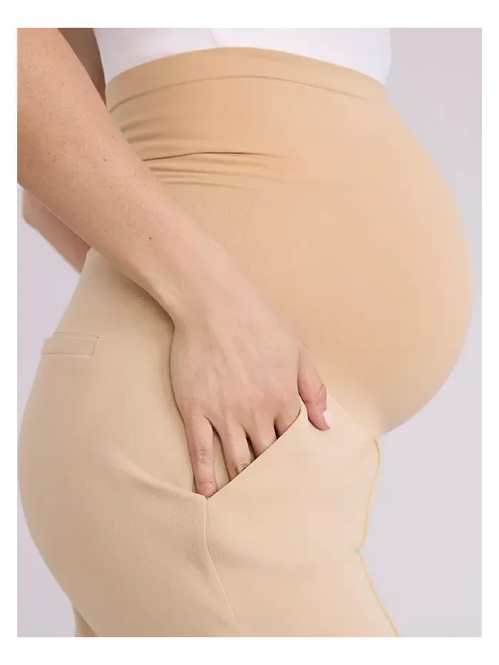 Женские брюки Mia Secret Fit Over the Belly Slim Straight Leg - Motherhood Maternity — изображение 4 из 4, хаки