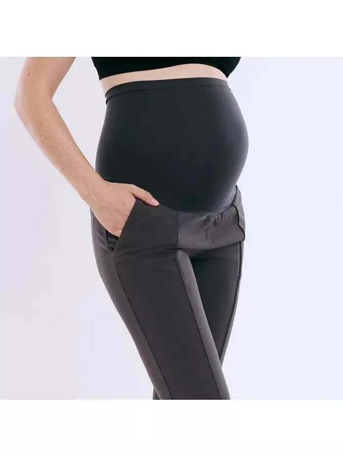 Женские облегающие брюки Mia Secret Fit Over the Belly Slim Straight Leg Pant - Материнство и — изображение 2 из 5, серый