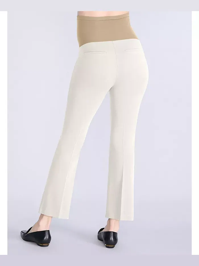 Женские брюки Mia Secret Fit Over the Belly Slim Straight Leg - Motherhood Maternity — изображение 2 из 4, белый