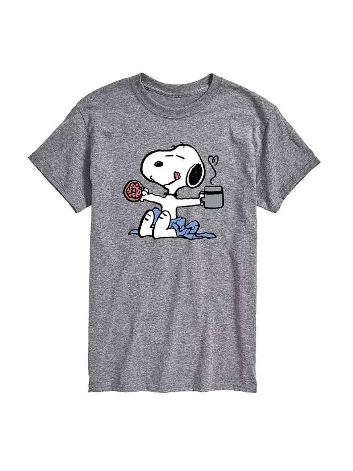 Мужская футболка с коротким рукавом Peanuts Snoopy Coffee AIRWAVES — изображение 1 из 3, серый