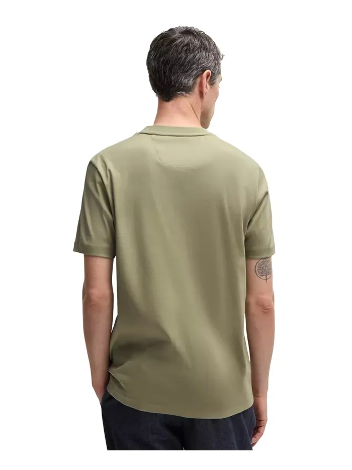 Мужская футболка Regular-Fit из мерсеризованного хлопка Hugo Boss — изображение 3 из 4, зеленый
