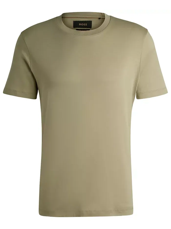 Мужская футболка Regular-Fit из мерсеризованного хлопка Hugo Boss — изображение 4 из 4, зеленый