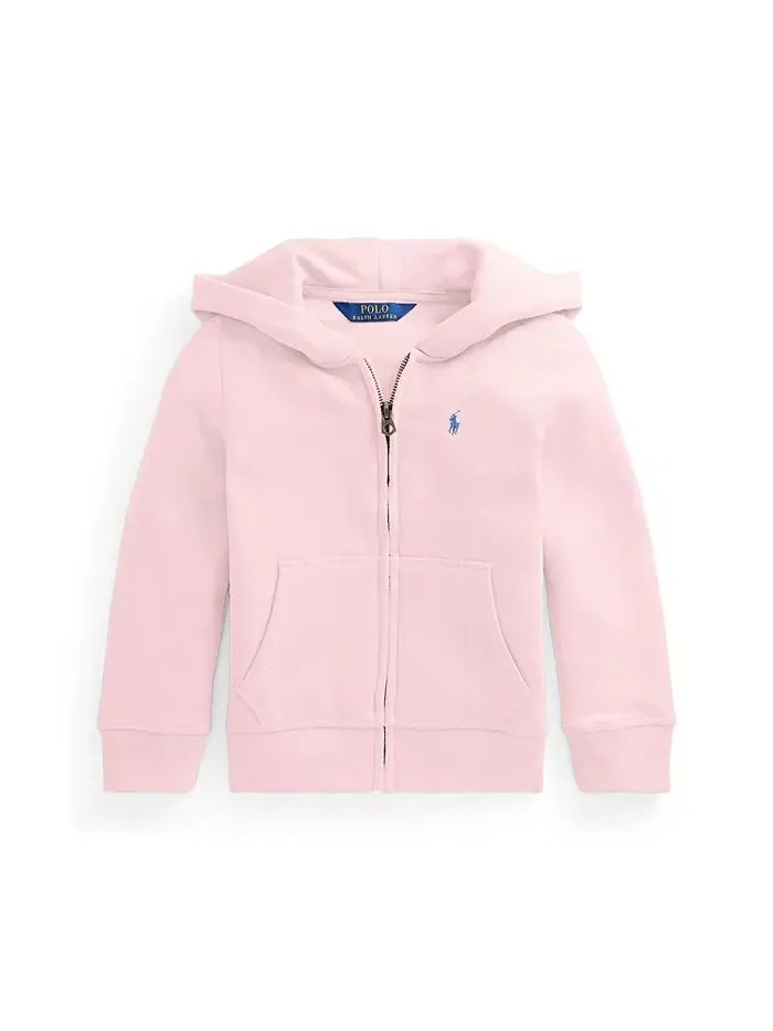 Детская флисовая толстовка с молнией для девочек 2T-6X Polo Ralph Lauren — изображение 1 из 3, розовый