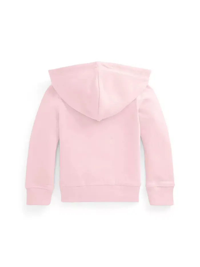 Детская флисовая толстовка с молнией для девочек 2T-6X Polo Ralph Lauren — изображение 2 из 3, розовый