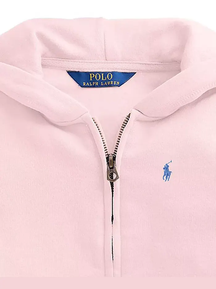Детская флисовая толстовка с молнией для девочек 2T-6X Polo Ralph Lauren — изображение 3 из 3, розовый