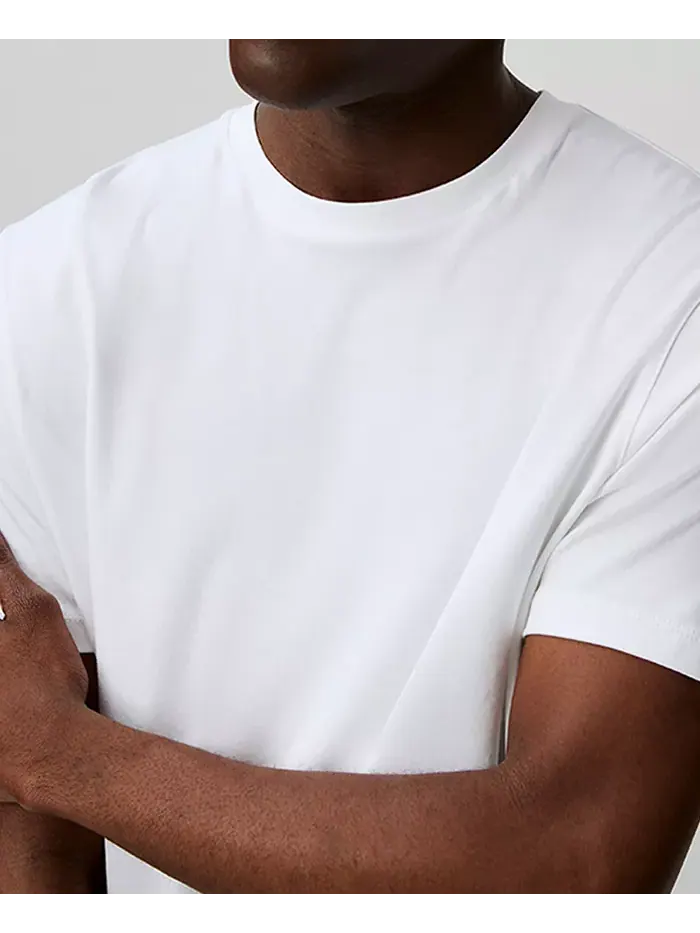 Мужская футболка с коротким рукавом из интерлока Supima Cotton Calvin Klein — изображение 3 из 5, белый