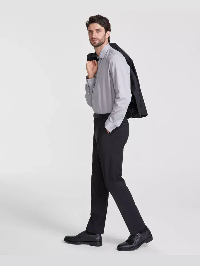 Мужские классические брюки Superflex Slim-Fit с эластичной тканью Hugo Boss — изображение 1 из 5, черный