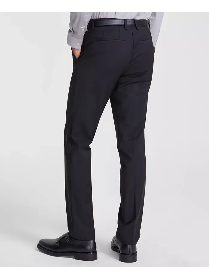 Мужские классические брюки Superflex Slim-Fit с эластичной тканью Hugo Boss — изображение 3 из 5, черный