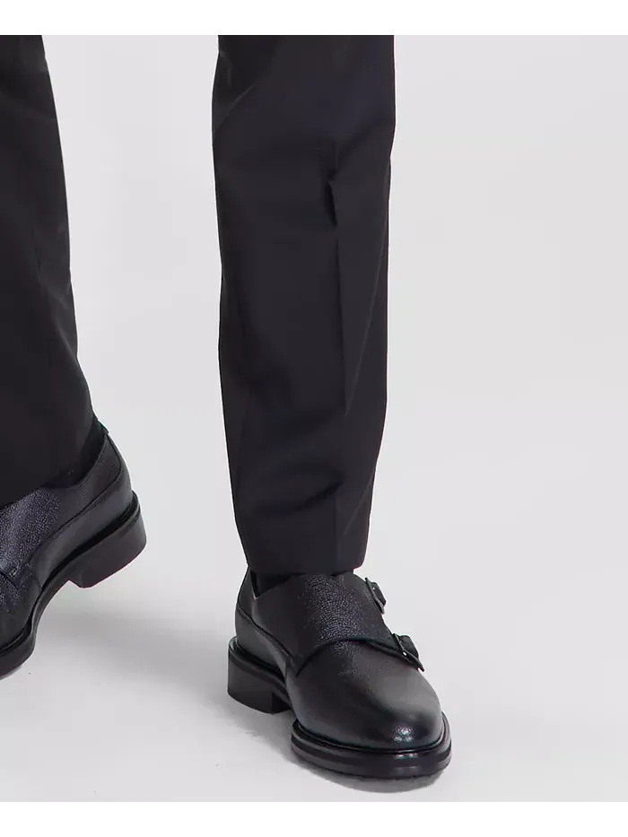 Мужские классические брюки Superflex Slim-Fit с эластичной тканью Hugo Boss — изображение 5 из 5, черный