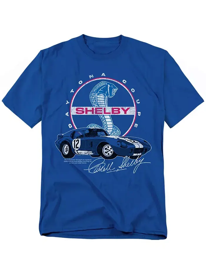 Футболка Big & Tall Carroll Shelby Daytona Coupe с круглым логотипом Shelby Cobra — изображение 1 из 3, синий