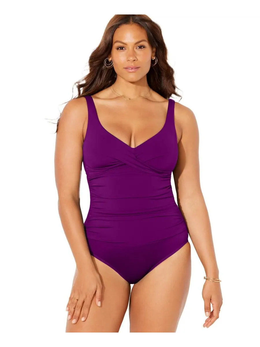 Женский слитный купальник с V-образным вырезом Swimsuits for All