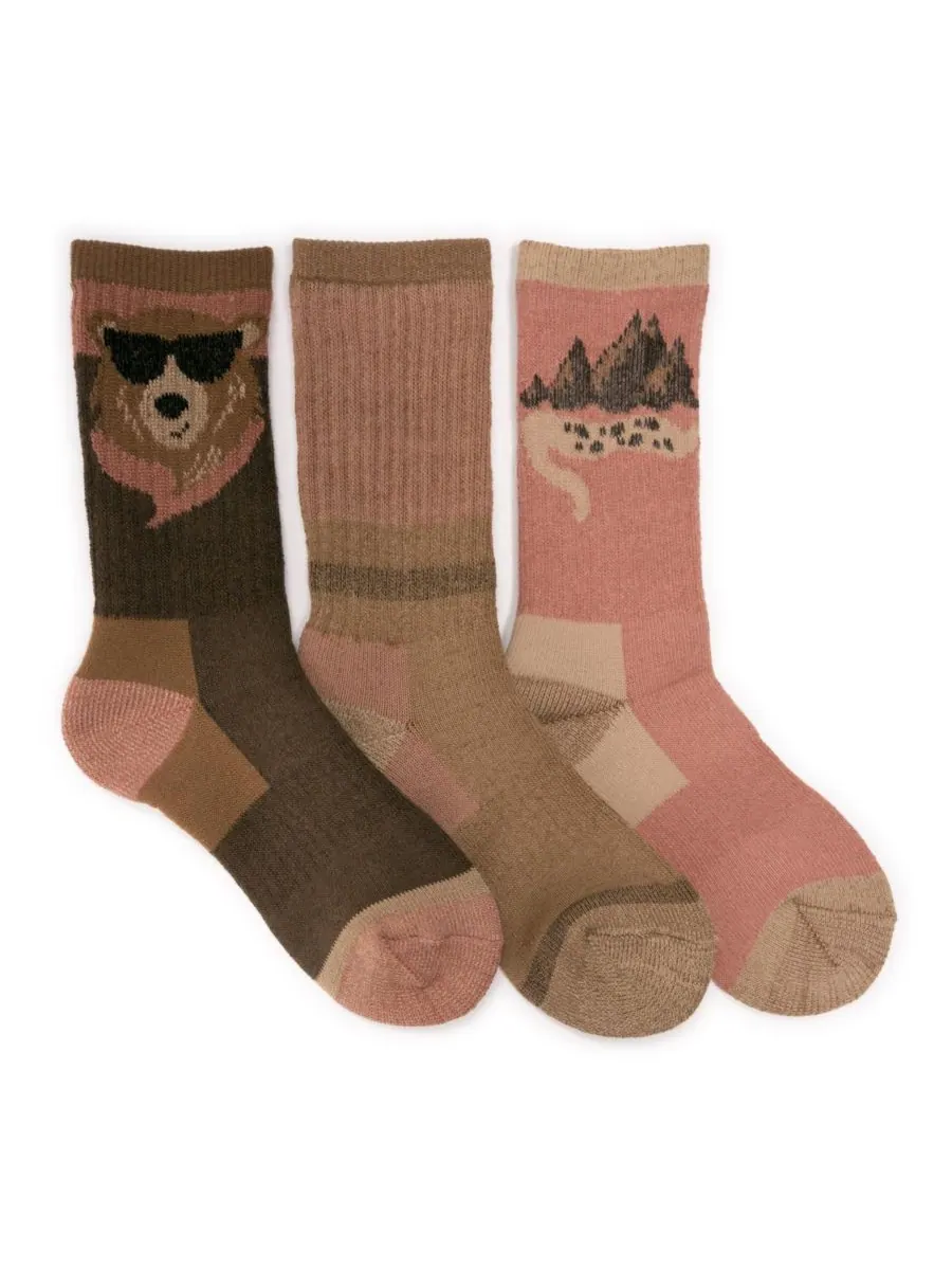 Высокие походные носки с теплоизоляцией, комплект из 3 пар MUK LUKS — изображение 1 из 2, коричневый