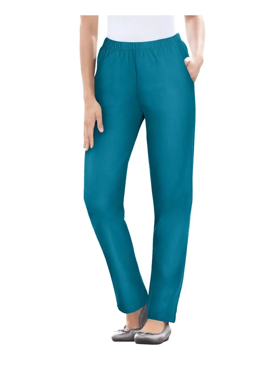 Женские джинсы Within Straight Leg Fineline Pull-On Stretch Denim Woman Within