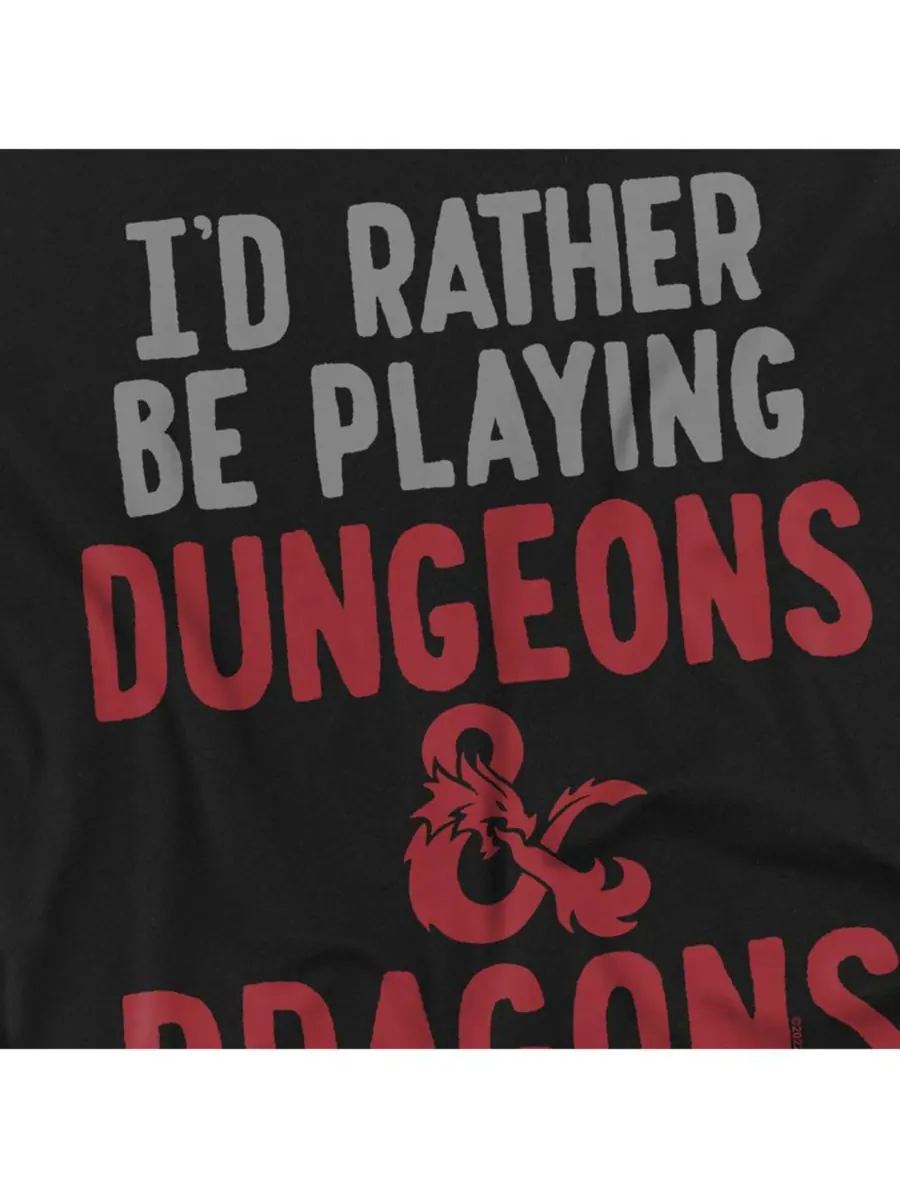 Футболка Big & Tall Dungeons And Dragons Rather Be Plays DD D&D — изображение 2 из 3, черный