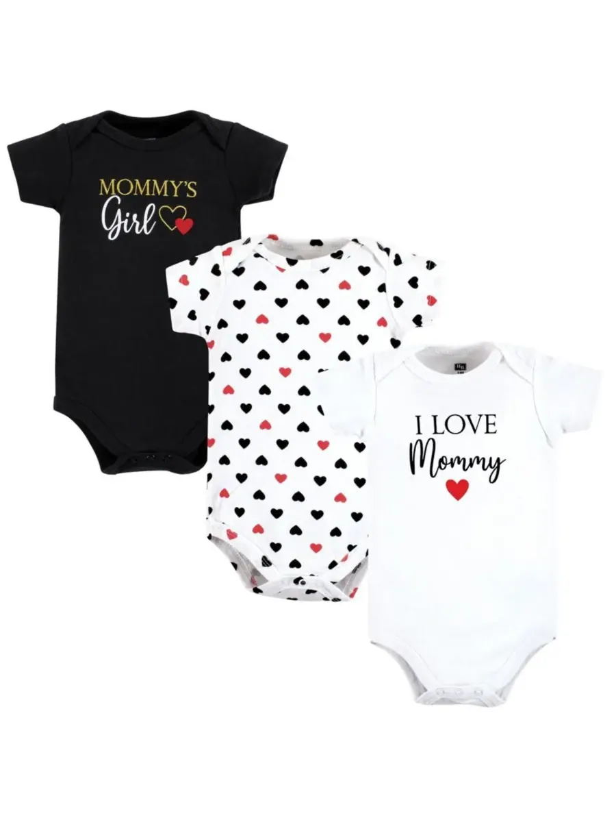 Комплект из 3 хлопковых боди Hudson Baby — изображение 1 из 5, красный черный