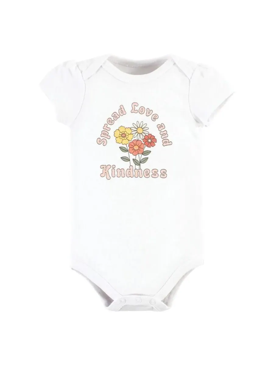 Комплект из 3 хлопковых боди Hudson Baby, Peace Love And Flowers — изображение 2 из 5