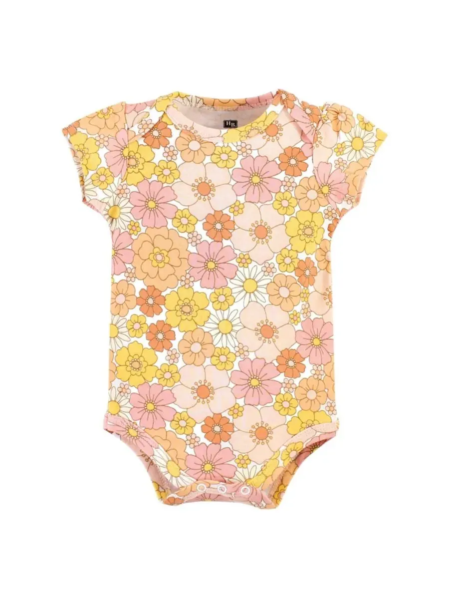 Комплект из 3 хлопковых боди Hudson Baby, Peace Love And Flowers — изображение 4 из 5