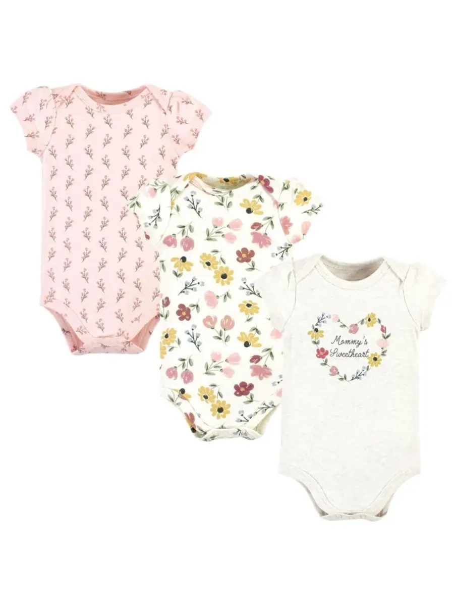 Комплект из 3 хлопковых боди Hudson Baby, Soft Painted Floral 3-Pack — изображение 1 из 5