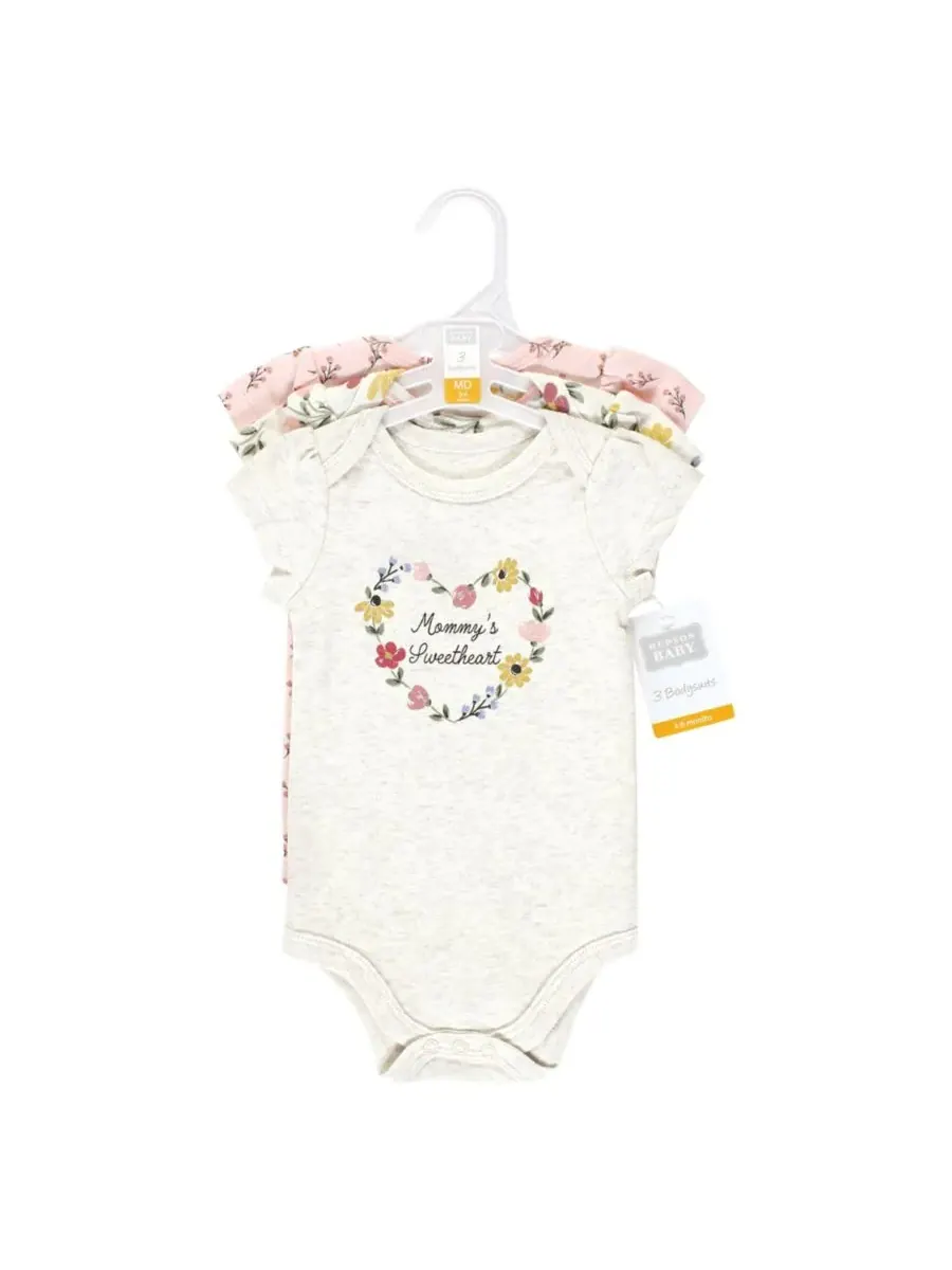 Комплект из 3 хлопковых боди Hudson Baby, Soft Painted Floral 3-Pack — изображение 3 из 5