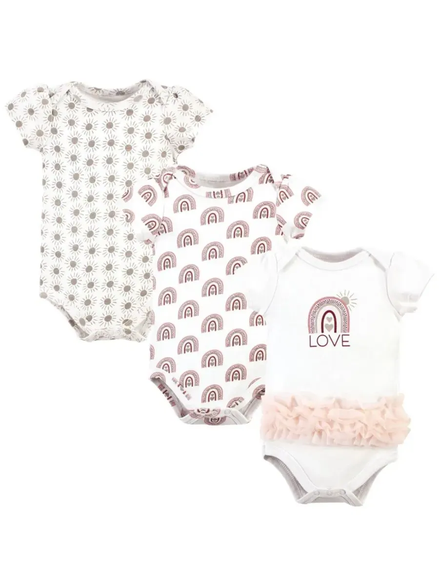 Комплект из 3 хлопковых боди Hudson Baby, Love Rainbow Tutu — изображение 1 из 5