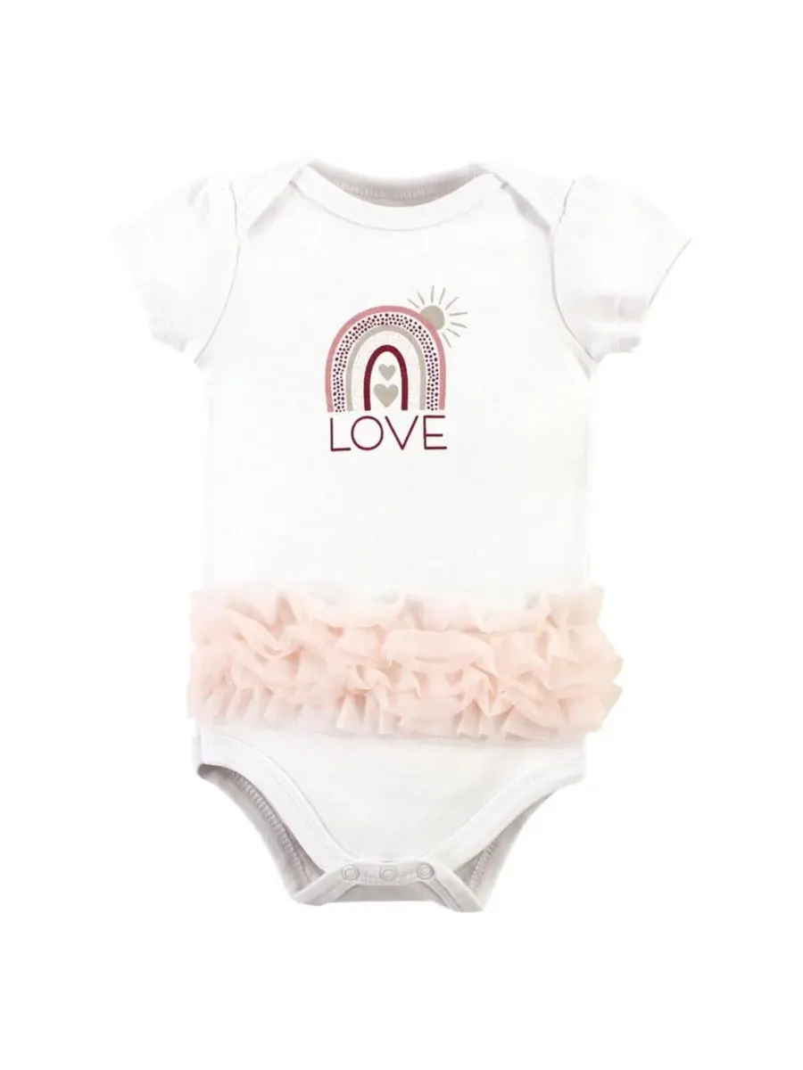 Комплект из 3 хлопковых боди Hudson Baby, Love Rainbow Tutu — изображение 2 из 5