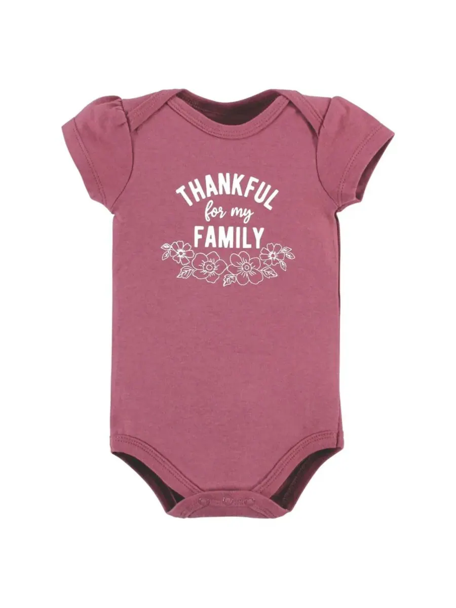 Комплект из 3 хлопковых боди Hudson Baby, Thankful Floral — изображение 5 из 5