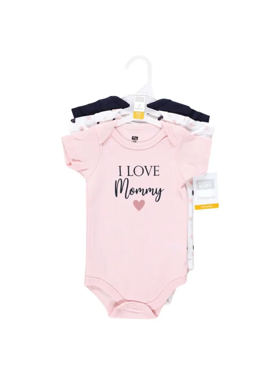 Комплект из 3 хлопковых боди Hudson Baby — изображение 5 из 5, розовый темно-синий