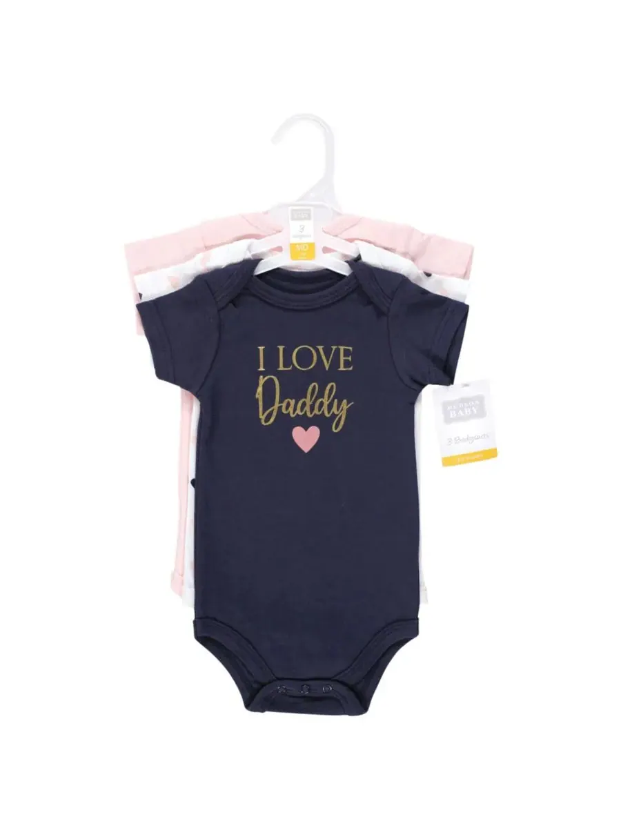 Комплект из 3 хлопковых боди Hudson Baby — изображение 5 из 5, розовый темно-синий