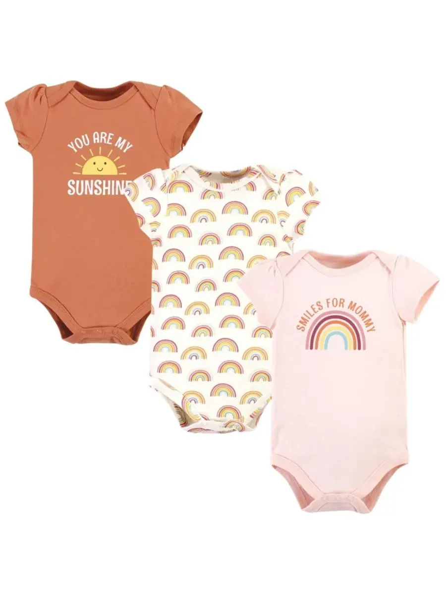 Комплект из 3 хлопковых боди Hudson Baby — изображение 1 из 5, оранжевый