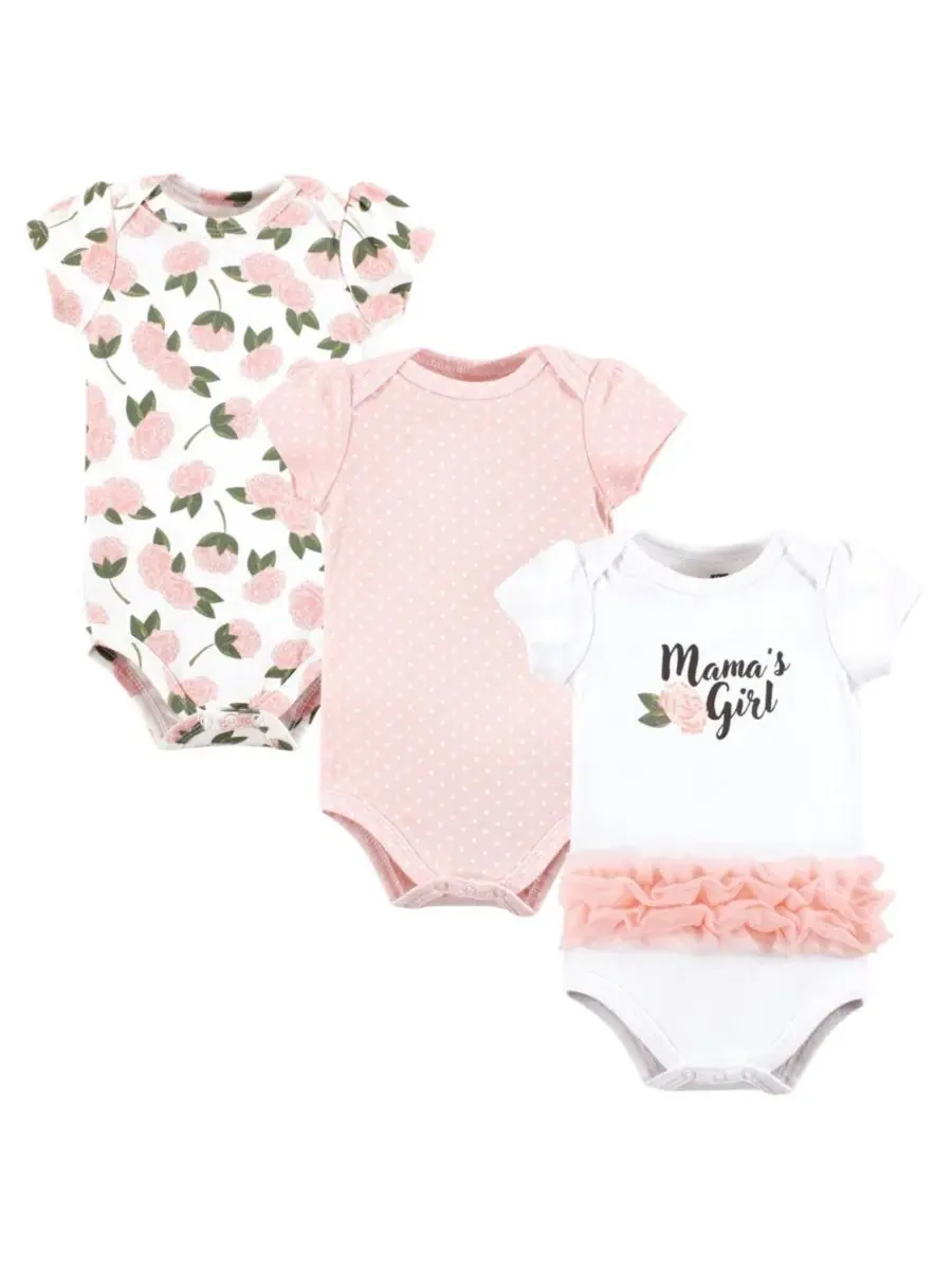 Комплект из 3 хлопковых боди Hudson Baby — изображение 1 из 3, розовый