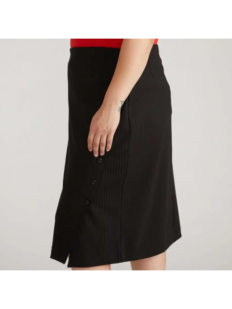 Женская юбка из ткани понте Anya больших размеров Universal Standard, Slate Pinstripe — изображение 2 из 5