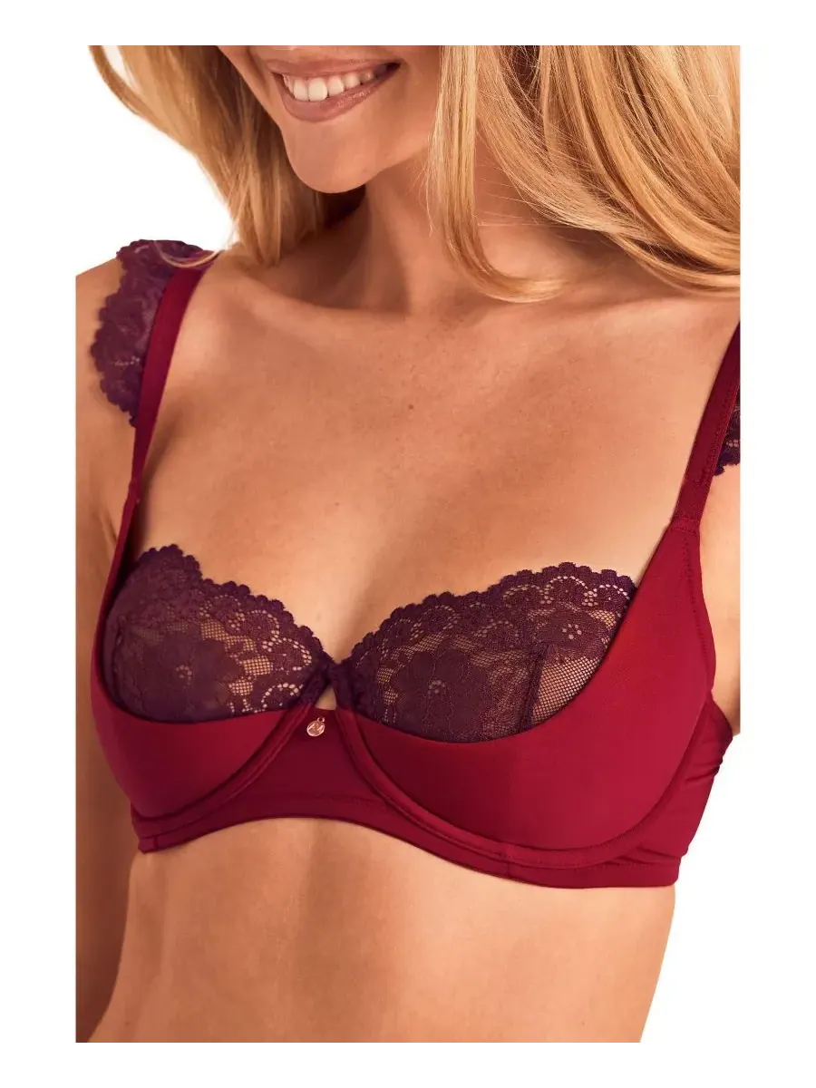 Женский бюстгальтер-балконет Taissa Contour Adore Me — изображение 2 из 4, темный красный