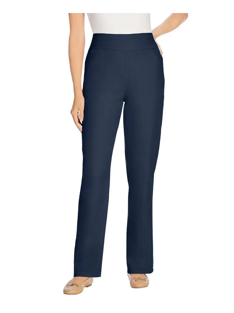 Женские джинсы Within Tall Flex-Fit Pull-On Straight-Leg Gap-Free Stretch Denim Jeans Woman Within