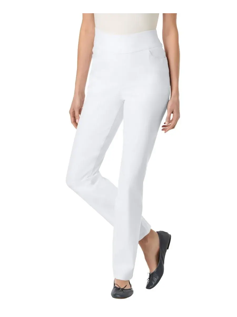 Женские джинсы Within Tall Flex-Fit Pull-On Straight-Leg Gap-Free Stretch Denim Jeans Woman Within