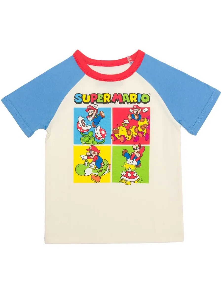 Детская футболка с коротким рукавом «Супер Марио» для мальчиков 2T-5T Mario Bros. — изображение 1 из 3, белый
