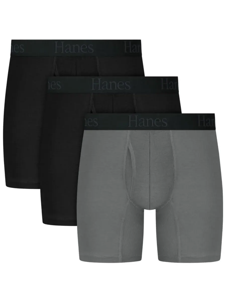 Hanes Мужские боксеры Ultimate Comfort Flex Fit, разные расцветки, комплект из 3 штук — мульти