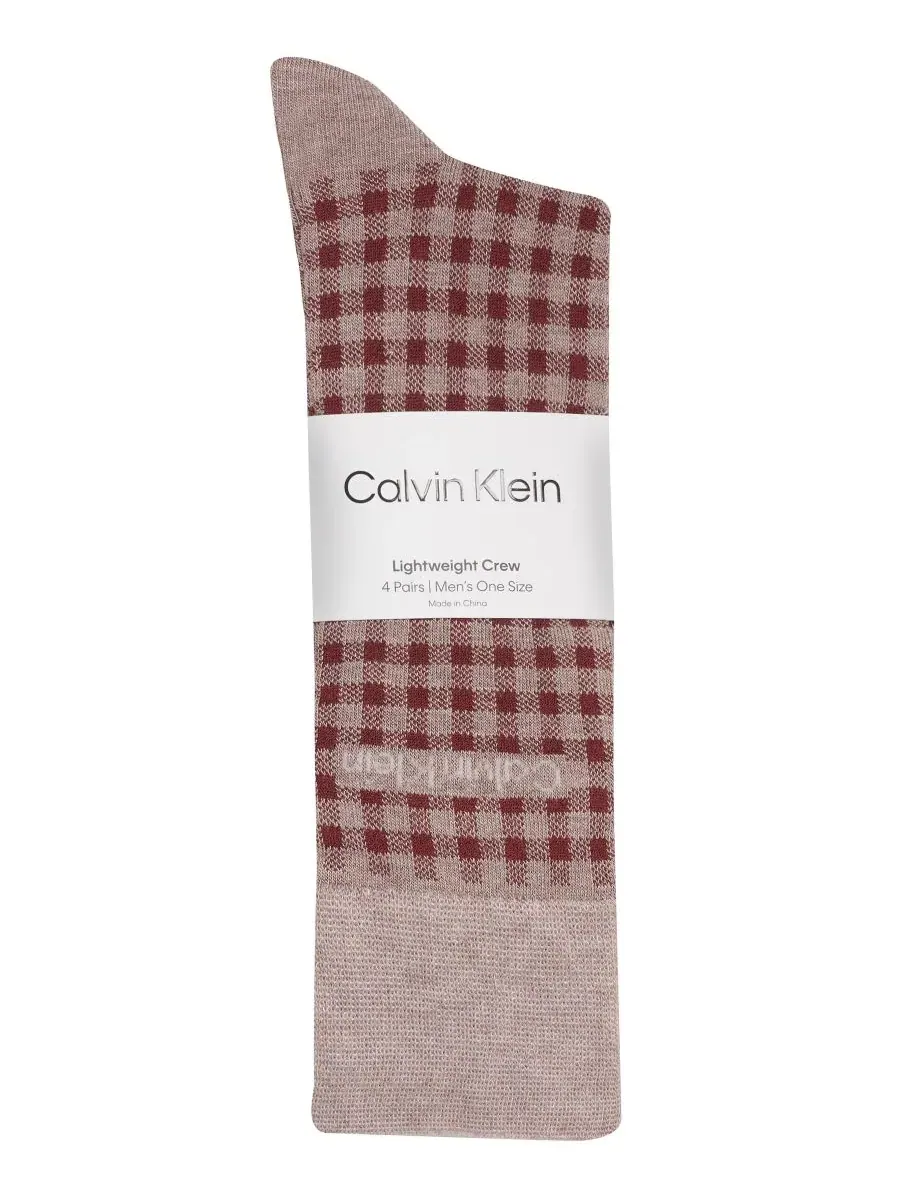 Мужские носки средней высоты (4 шт. в упаковке) Calvin Klein — изображение 3 из 3, коричневый