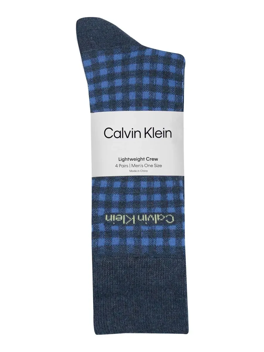Мужские носки средней высоты (4 шт. в упаковке) Calvin Klein — изображение 3 из 3, синий мульти