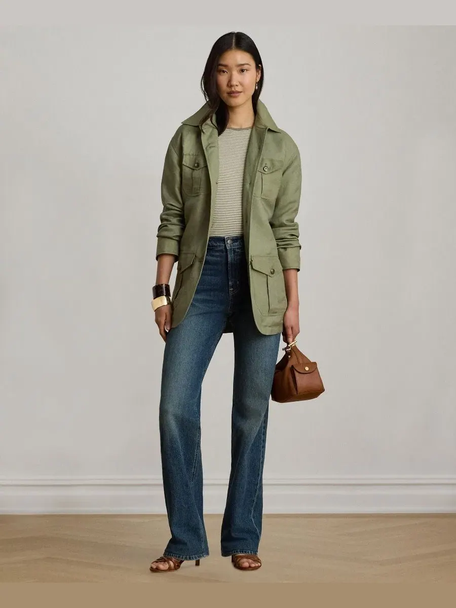 Женская полосатая футболка с коротким рукавом Lauren Ralph Lauren — изображение 3 из 7, светлый/кремовый