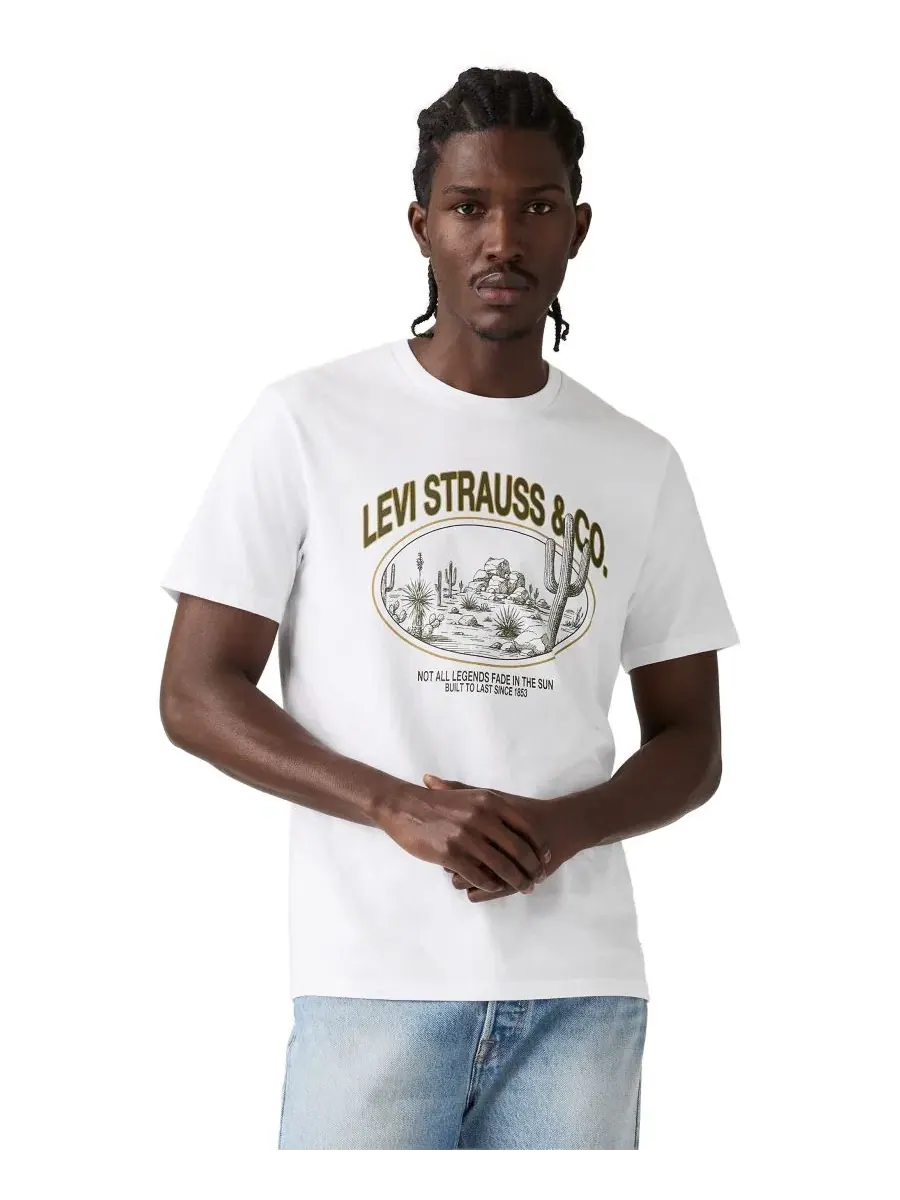 Футболка с принтом и логотипом Levi's — изображение 1 из 4, белый