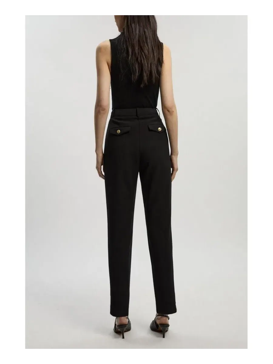 Укороченные военные прямые брюки Karen Millen — изображение 6 из 7, черный