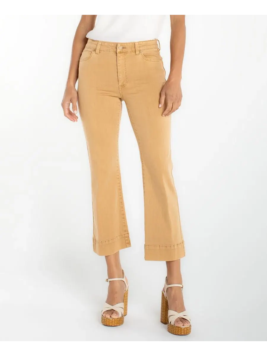 Укороченные джинсы-клеш Petite Hannah Crop Flare Hugger Jeans Liverpool Los Angeles — изображение 1 из 3, солома
