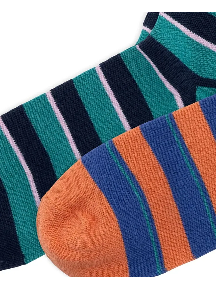 Мужские носки в разноцветную полоску, комплект из 2 пар Polo Ralph Lauren — изображение 3 из 3, оранжевый/зеленый
