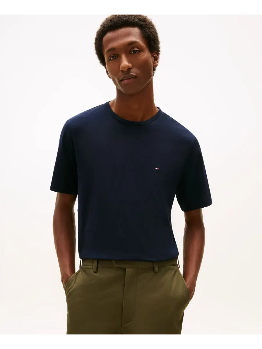 Мужская базовая футболка стандартного кроя Tommy Hilfiger — изображение 1 из 4, голубой