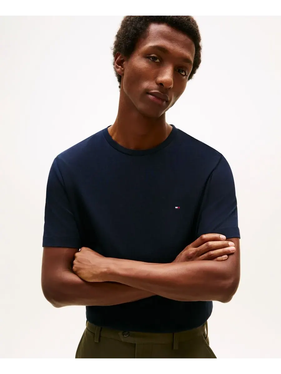 Мужская базовая футболка стандартного кроя Tommy Hilfiger — изображение 3 из 4, голубой