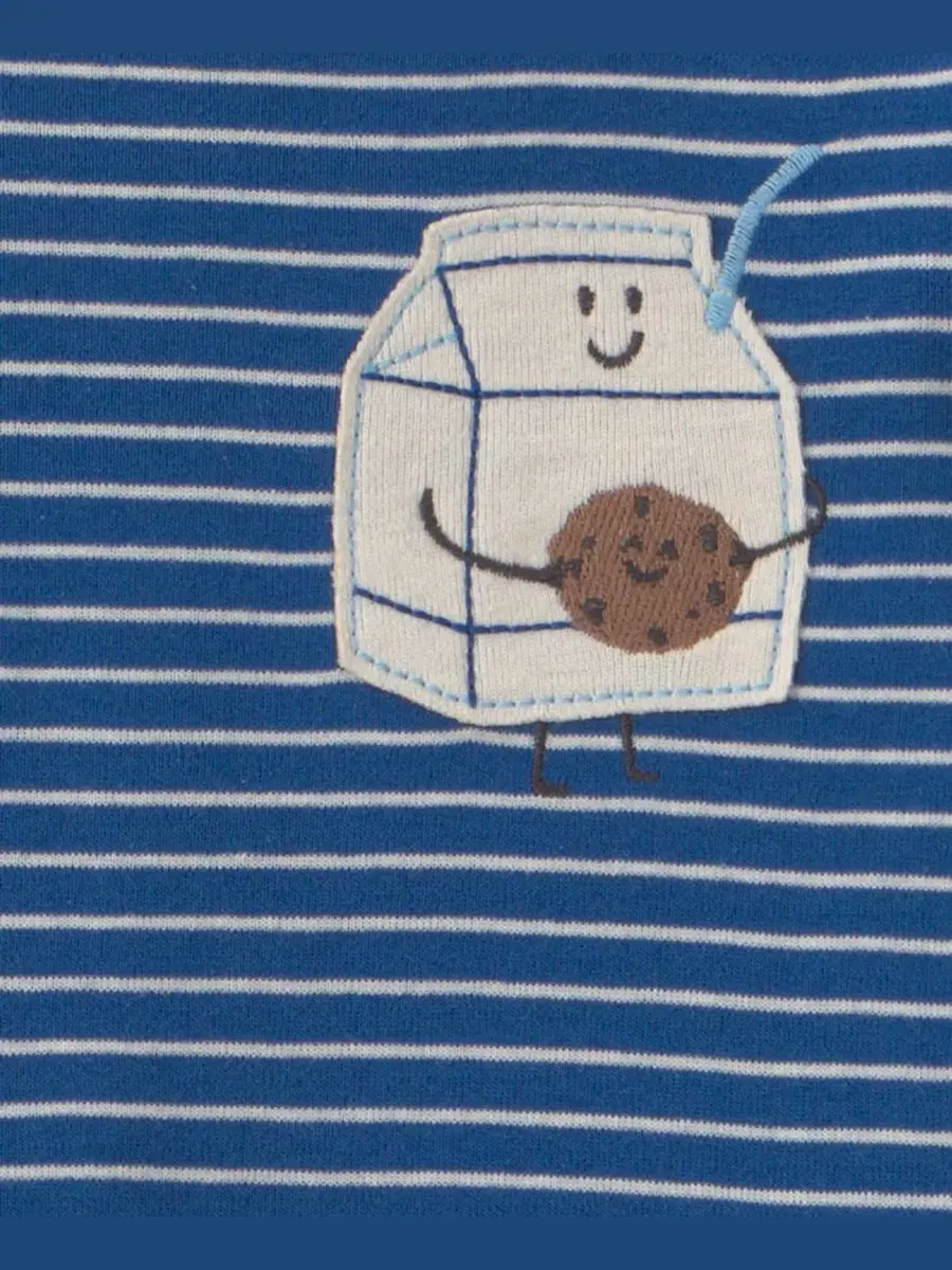 Комплект пижам из 4 предметов с длинным рукавом, с принтом Milk and Cookies Carter's — изображение 2 из 4, синий