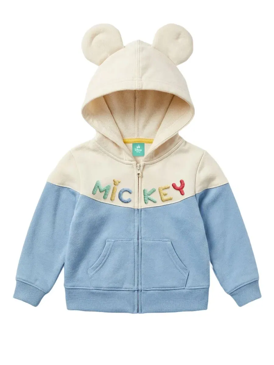 Комплект из 4 предметов с Микки Маусом, худи, 2 футболки и брюки Disney — изображение 4 из 9, синий/серый/бежевый
