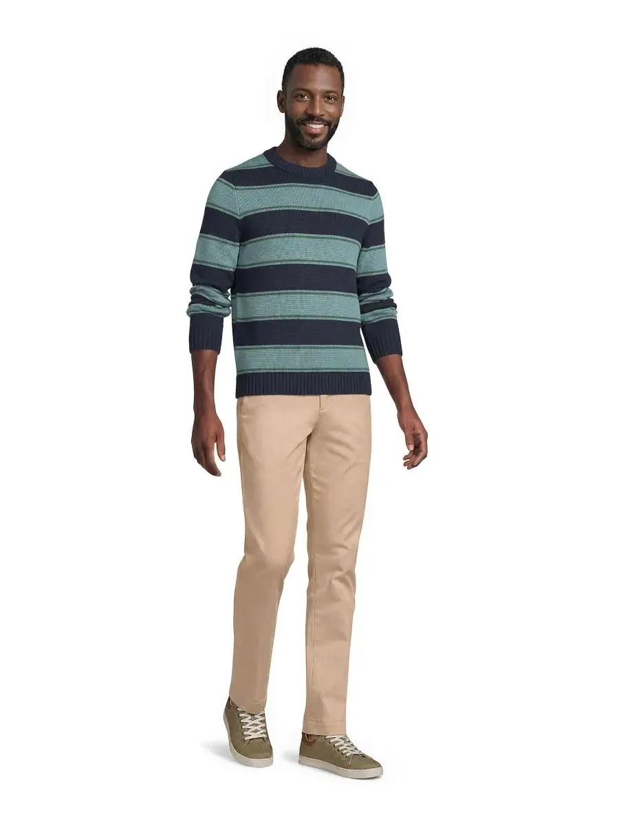 Брюки чинос с эластичным поясом Knockabout Classic Straight Fit Lands' End — изображение 3 из 4, бежевый